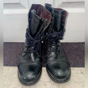 Steve Madden Black Combat Boots